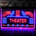 ADVPRO Theater Vintage Display Home Movie Dual Color LED Neon Sign st6-i4026 - Blue & Red