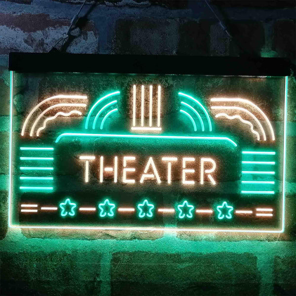 ADVPRO Theater Vintage Display Home Movie Dual Color LED Neon Sign st6-i4026 - Green & Yellow