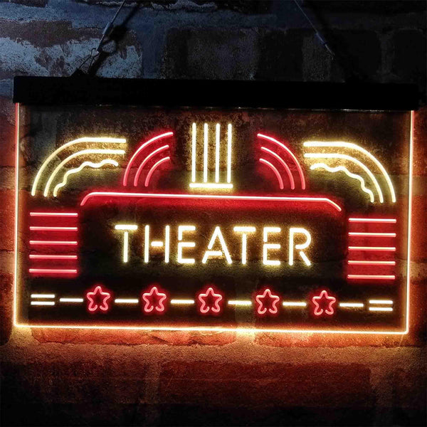 ADVPRO Theater Vintage Display Home Movie Dual Color LED Neon Sign st6-i4026 - Red & Yellow