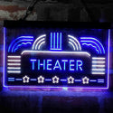ADVPRO Theater Vintage Display Home Movie Dual Color LED Neon Sign st6-i4026 - White & Blue
