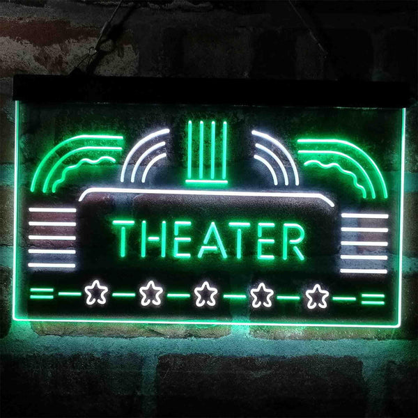 ADVPRO Theater Vintage Display Home Movie Dual Color LED Neon Sign st6-i4026 - White & Green