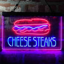 ADVPRO Cheese Steaks Fast Food Store Dual Color LED Neon Sign st6-i4027 - Blue & Red
