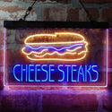 ADVPRO Cheese Steaks Fast Food Store Dual Color LED Neon Sign st6-i4027 - Blue & Yellow