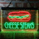 ADVPRO Cheese Steaks Fast Food Store Dual Color LED Neon Sign st6-i4027 - Green & Red
