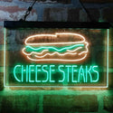ADVPRO Cheese Steaks Fast Food Store Dual Color LED Neon Sign st6-i4027 - Green & Yellow