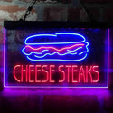 ADVPRO Cheese Steaks Fast Food Store Dual Color LED Neon Sign st6-i4027 - Red & Blue