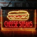 ADVPRO Cheese Steaks Fast Food Store Dual Color LED Neon Sign st6-i4027 - Red & Yellow