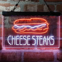 ADVPRO Cheese Steaks Fast Food Store Dual Color LED Neon Sign st6-i4027 - White & Orange