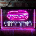 ADVPRO Cheese Steaks Fast Food Store Dual Color LED Neon Sign st6-i4027 - White & Purple