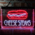 ADVPRO Cheese Steaks Fast Food Store Dual Color LED Neon Sign st6-i4027 - White & Red