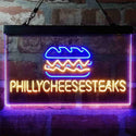 ADVPRO Philly Cheese Steaks Burger Cafe Dual Color LED Neon Sign st6-i4028 - Blue & Yellow