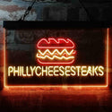ADVPRO Philly Cheese Steaks Burger Cafe Dual Color LED Neon Sign st6-i4028 - Red & Yellow
