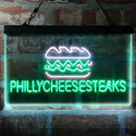 ADVPRO Philly Cheese Steaks Burger Cafe Dual Color LED Neon Sign st6-i4028 - White & Green