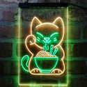 ADVPRO Maneki Neko Ramen Luck Cat  Dual Color LED Neon Sign st6-i4029 - Green & Yellow