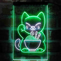 ADVPRO Maneki Neko Ramen Luck Cat  Dual Color LED Neon Sign st6-i4029 - White & Green