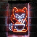 ADVPRO Maneki Neko Ramen Luck Cat  Dual Color LED Neon Sign st6-i4029 - White & Orange