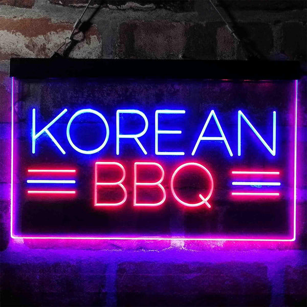 ADVPRO Korean BBQ Food Restaurant Dual Color LED Neon Sign st6-i4030 - Blue & Red
