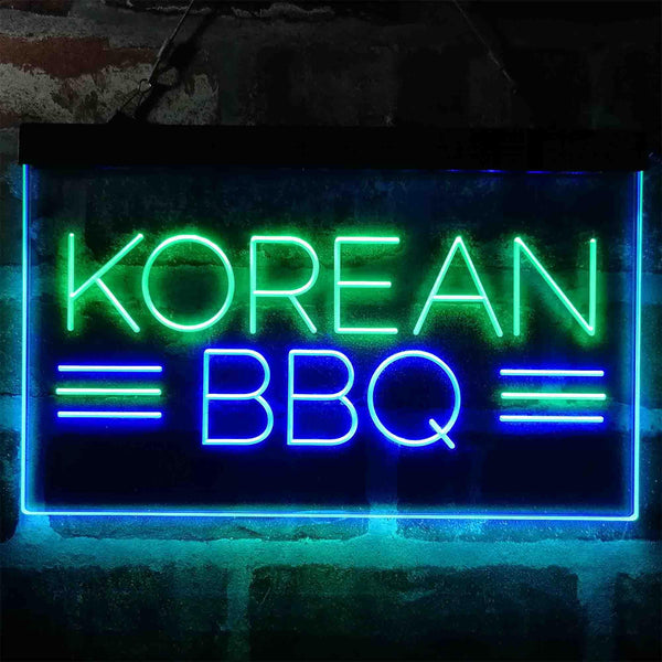 ADVPRO Korean BBQ Food Restaurant Dual Color LED Neon Sign st6-i4030 - Green & Blue