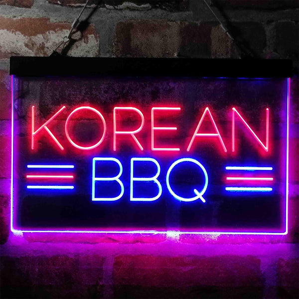 ADVPRO Korean BBQ Food Restaurant Dual Color LED Neon Sign st6-i4030 - Red & Blue