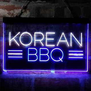 ADVPRO Korean BBQ Food Restaurant Dual Color LED Neon Sign st6-i4030 - White & Blue