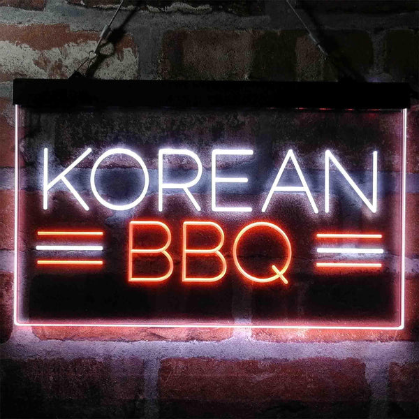 ADVPRO Korean BBQ Food Restaurant Dual Color LED Neon Sign st6-i4030 - White & Orange