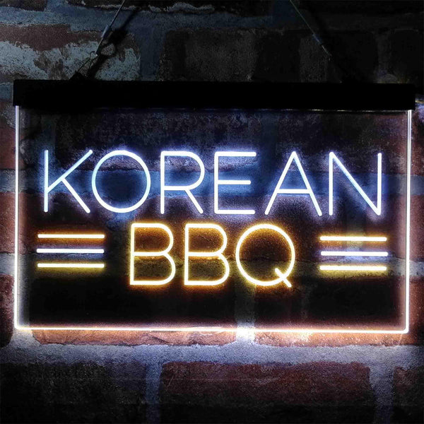 ADVPRO Korean BBQ Food Restaurant Dual Color LED Neon Sign st6-i4030 - White & Yellow