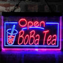 ADVPRO Boba Tea Open Cafe Dual Color LED Neon Sign st6-i4031 - Blue & Red