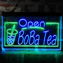ADVPRO Boba Tea Open Cafe Dual Color LED Neon Sign st6-i4031 - Green & Blue