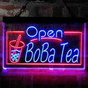 ADVPRO Boba Tea Open Cafe Dual Color LED Neon Sign st6-i4031 - Red & Blue