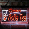 ADVPRO Boba Tea Open Cafe Dual Color LED Neon Sign st6-i4031 - White & Orange