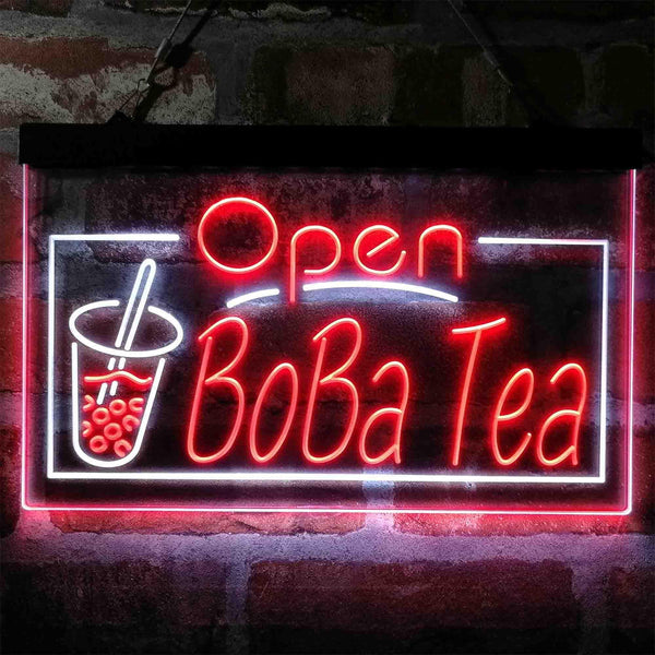 ADVPRO Boba Tea Open Cafe Dual Color LED Neon Sign st6-i4031 - White & Red