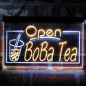 ADVPRO Boba Tea Open Cafe Dual Color LED Neon Sign st6-i4031 - White & Yellow