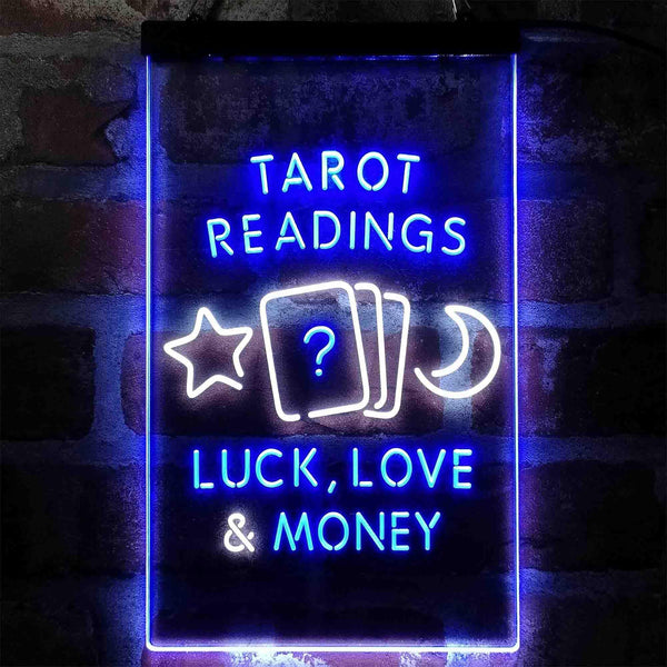 ADVPRO Tarot Readings Luck Love Money Shop  Dual Color LED Neon Sign st6-i4032 - White & Blue