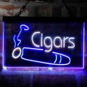 ADVPRO Cigars Shop Room Smoke Dual Color LED Neon Sign st6-i4033 - White & Blue