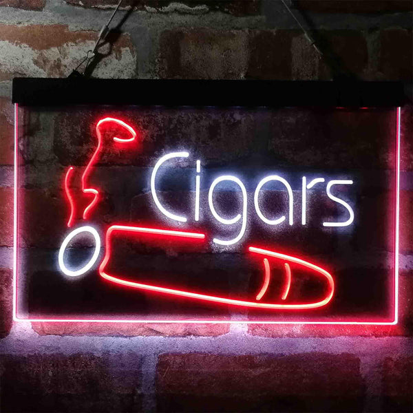 ADVPRO Cigars Shop Room Smoke Dual Color LED Neon Sign st6-i4033 - White & Red