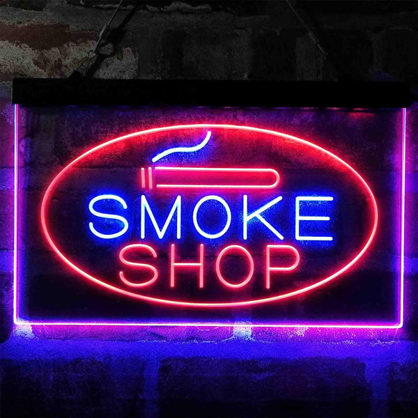 ADVPRO Smoke Shop Cigarette Room Dual Color LED Neon Sign st6-i4034 - Blue & Red