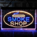 ADVPRO Smoke Shop Cigarette Room Dual Color LED Neon Sign st6-i4034 - Blue & Yellow