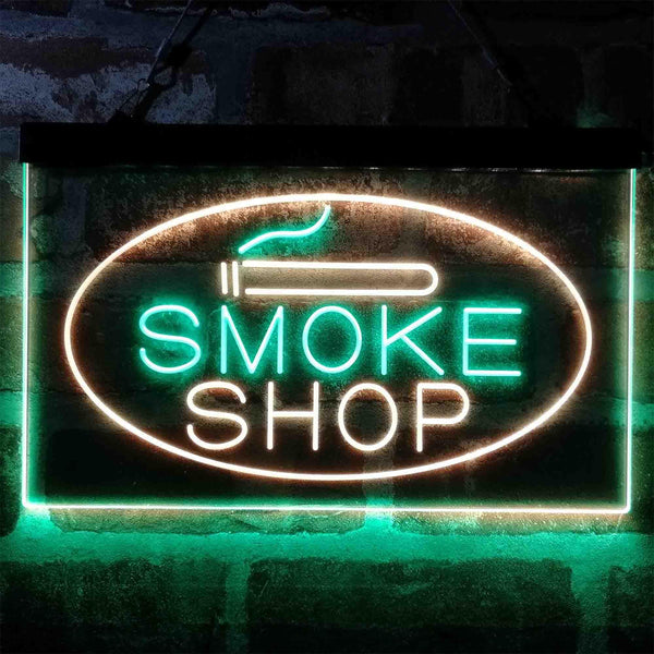 ADVPRO Smoke Shop Cigarette Room Dual Color LED Neon Sign st6-i4034 - Green & Yellow