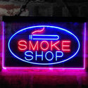 ADVPRO Smoke Shop Cigarette Room Dual Color LED Neon Sign st6-i4034 - Red & Blue