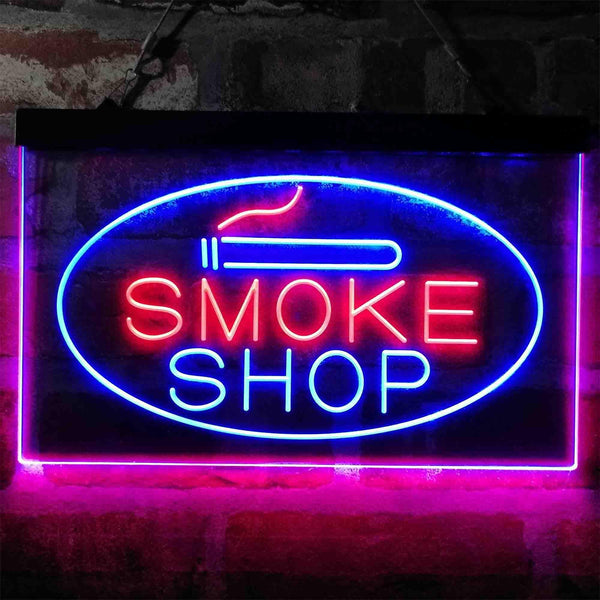ADVPRO Smoke Shop Cigarette Room Dual Color LED Neon Sign st6-i4034 - Red & Blue