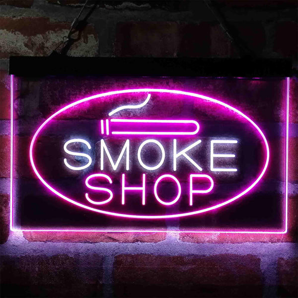 ADVPRO Smoke Shop Cigarette Room Dual Color LED Neon Sign st6-i4034 - White & Purple
