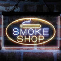ADVPRO Smoke Shop Cigarette Room Dual Color LED Neon Sign st6-i4034 - White & Yellow