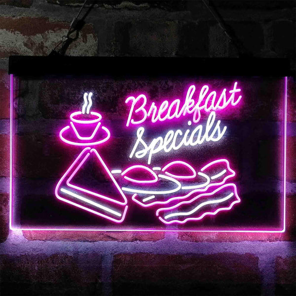 ADVPRO Breakfast Specials All Day Restaurant Dual Color LED Neon Sign st6-i4035 - White & Purple