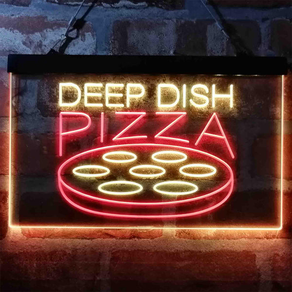 ADVPRO Deep Dish Pizza Cafe Dual Color LED Neon Sign st6-i4036 - Red & Yellow