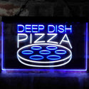 ADVPRO Deep Dish Pizza Cafe Dual Color LED Neon Sign st6-i4036 - White & Blue