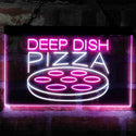 ADVPRO Deep Dish Pizza Cafe Dual Color LED Neon Sign st6-i4036 - White & Purple