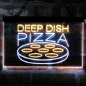 ADVPRO Deep Dish Pizza Cafe Dual Color LED Neon Sign st6-i4036 - White & Yellow