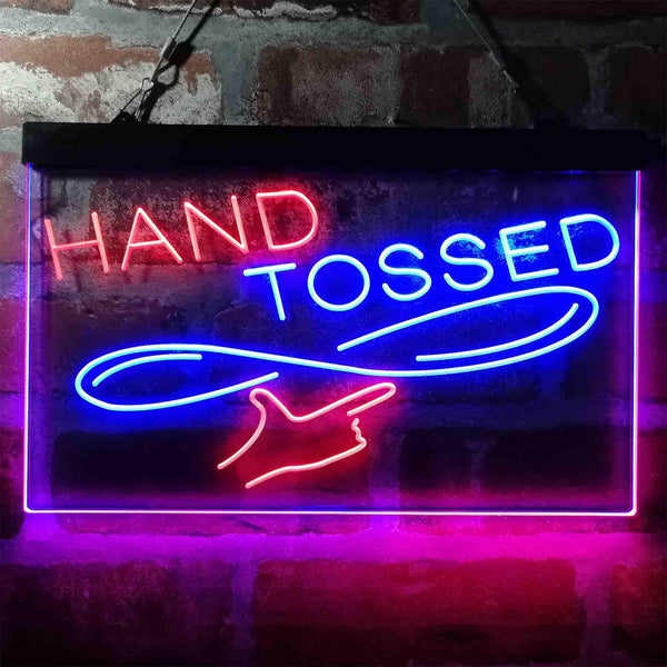 ADVPRO Hand Tossed Pizza Bistro Dual Color LED Neon Sign st6-i4037 - Red & Blue