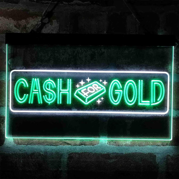 ADVPRO Cash for Gold We Buy Shop Dual Color LED Neon Sign st6-i4038 - White & Green