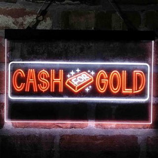 ADVPRO Cash for Gold We Buy Shop Dual Color LED Neon Sign st6-i4038 - White & Orange